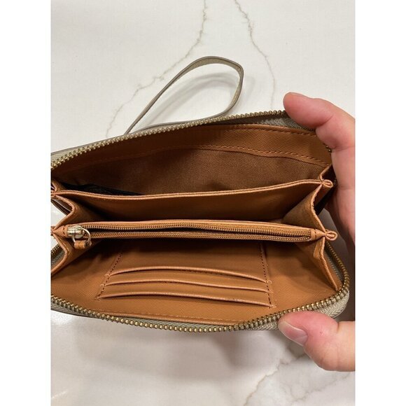 Fossil Gold Metallic Wristlet Full Size Wallet - Picture 4 of 5